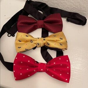 Stylish Kids Bow Tie Set - Red, Yellow, Burgundy